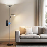 2-in-1 Torchiere Floor Lamp, 34W Dimmable Modern Standing Lamp