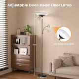 2-in-1 Torchiere Floor Lamp, 34W Dimmable Modern Standing Lamp