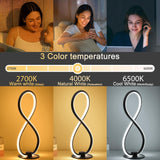 Modern Desk Table Lamp,3CCT 2700K/4000K/6500K Stepless Dimmable Bedside Lamp