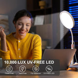 UV-Free Desk Sun Lamp, 10000 Lux Light 3 Color & 9 Brightness Levels Daylight