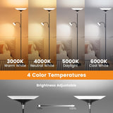 2-in-1 Torchiere Floor Lamp, 34W Dimmable Modern Standing Lamp